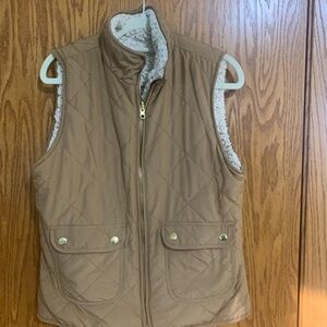 Quilted Sherpa-Lined Reversible Vest